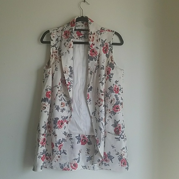 Daniel Rainn Ivory Floral Vest Size Medium - Picture 2 of 5